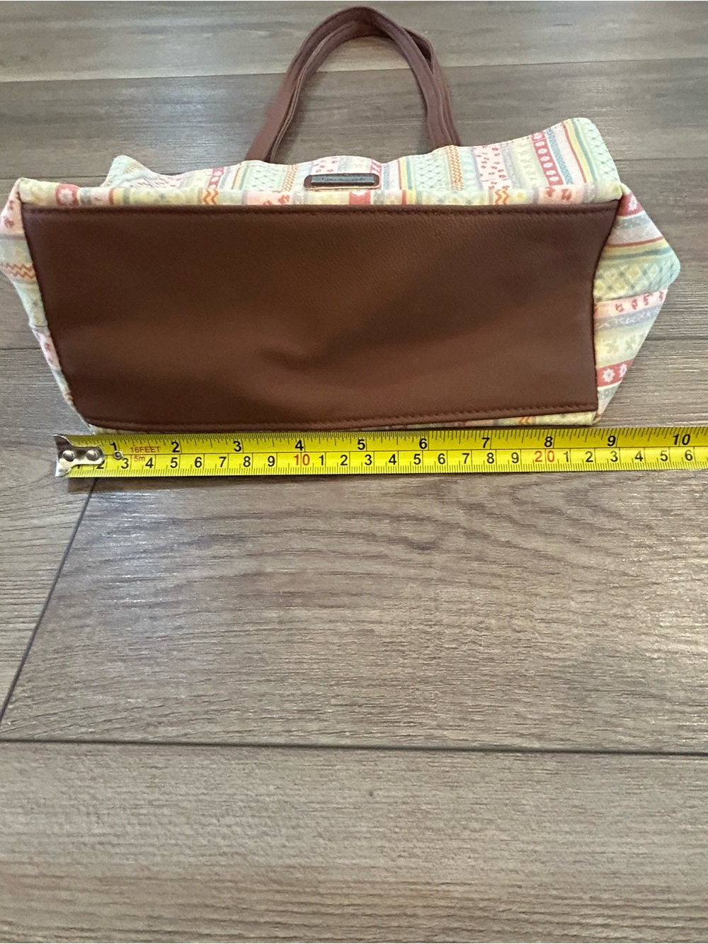 Longaberger Pastel Patchwork Stripe Tote Shoulder Bag Spring Floral - Picture 6 of 8